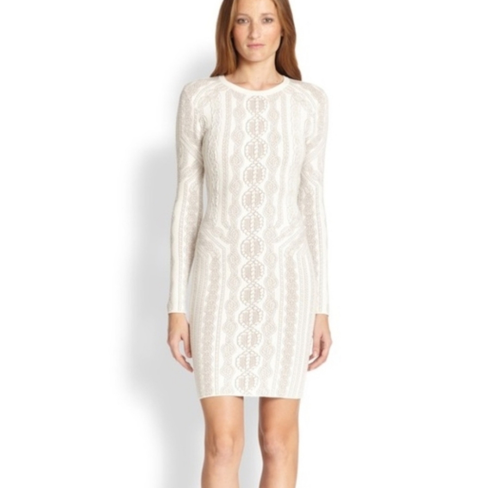 BCBG Maxazria Cream Knit Dress Size XS
